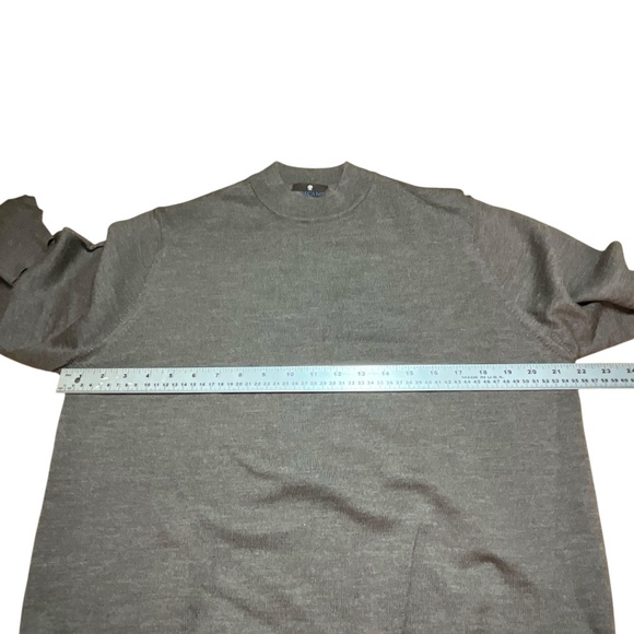 TOSCANO 100% Merino Wool Mock Neck Sweater MADE IN ITALY Brown/Gray US Sz M - Picture 6 of 10